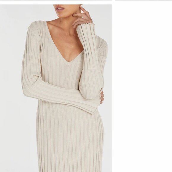 DISSH REIGN STONE SLEEVED KNIT MIDI DRESS - Picture 3 of 6